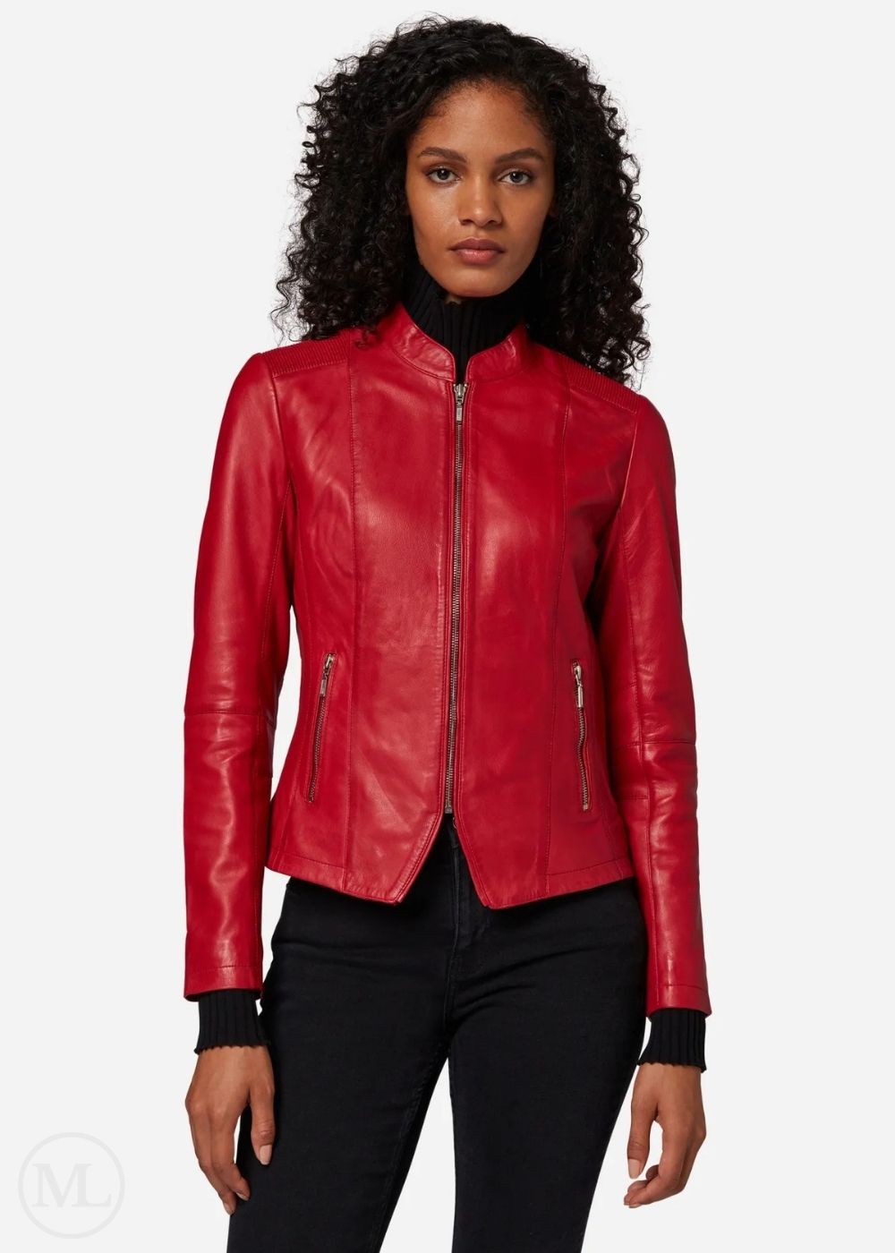 Alenya – Women’s Red Nappa Leather Sport Style Jacket