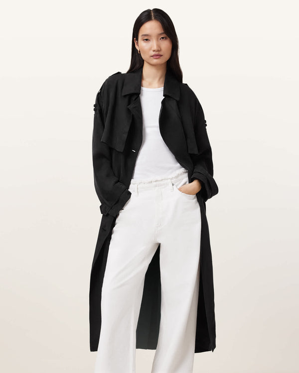 Margot Black Lightweight Trench Coat