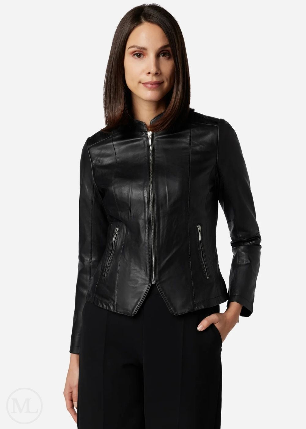 Alenya – Women’s Black Nappa Leather Sport Style Jacket