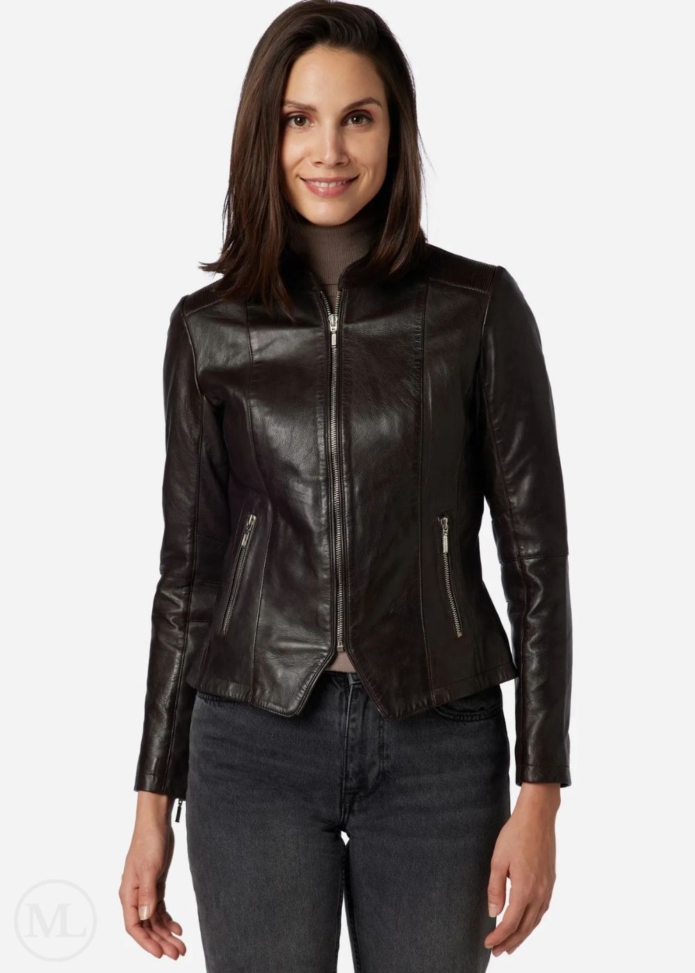Alenya – Women’s Brown Nappa Leather Sport Style Jacket