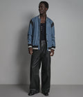 Ashford Blue Leather Varsity Jacket