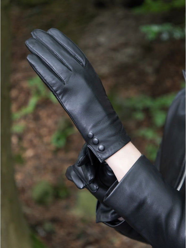 Beatrice Black Leather Gloves