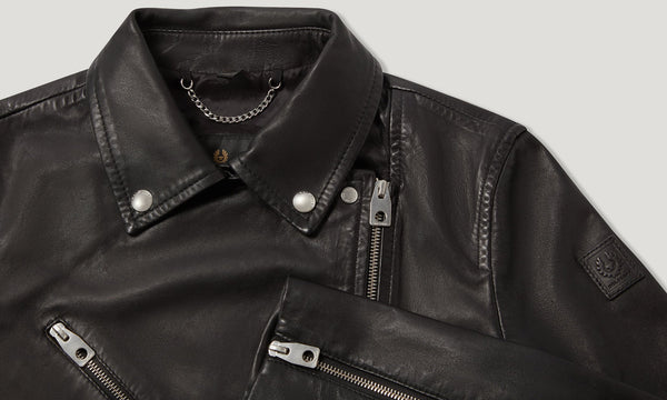 Camille Black Leather Biker Jacket