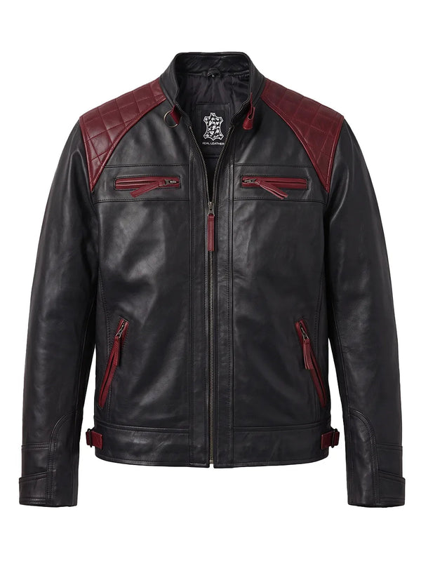 Cassian Black Leather Biker Jacket