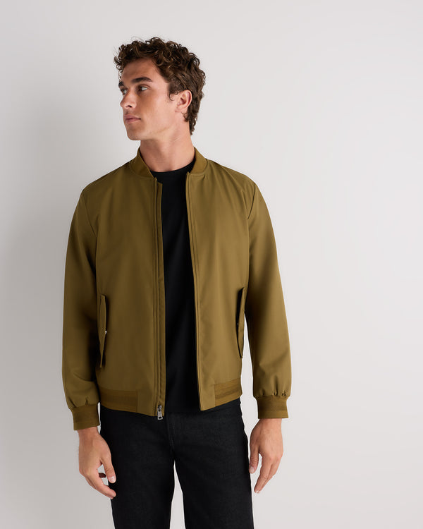 Cole Olive Water-Resistant Bomber Jacket