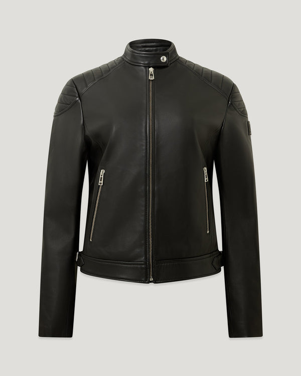 Elodie Black Leather Biker Jacket