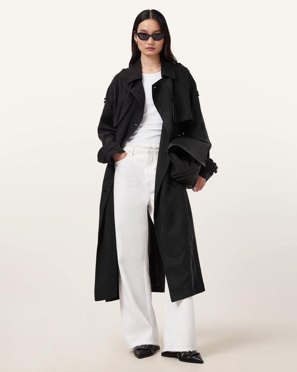 Margot Black Lightweight Trench Coat