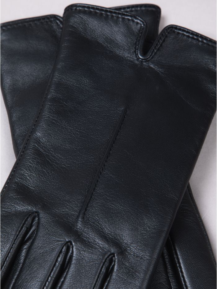 Paige black leather gloves, detail view — OX & ARMOUR