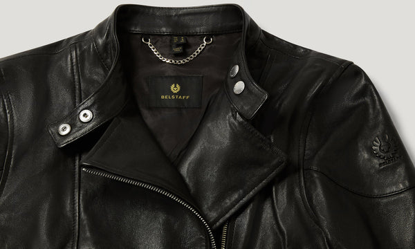 Simone Black Leather Biker Jacket