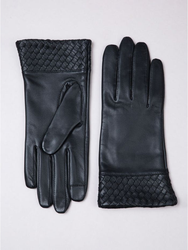 Willow Black Leather Gloves