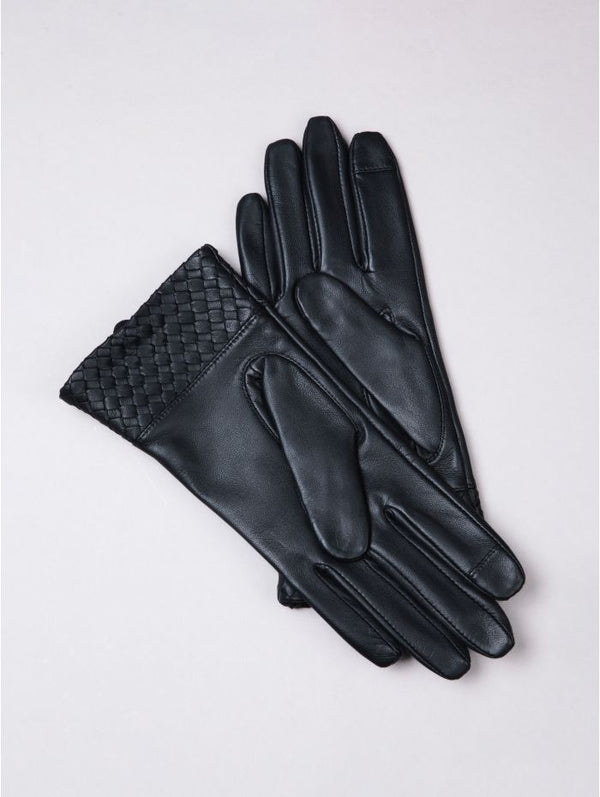 Willow Black Leather Gloves